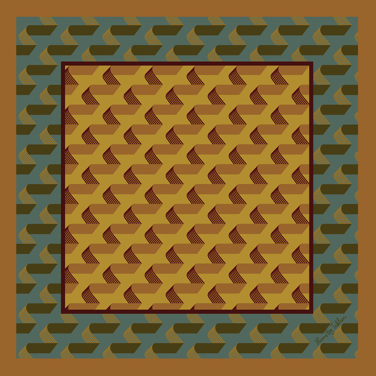 Folded Ribbon Scarf - Teklan x Hums