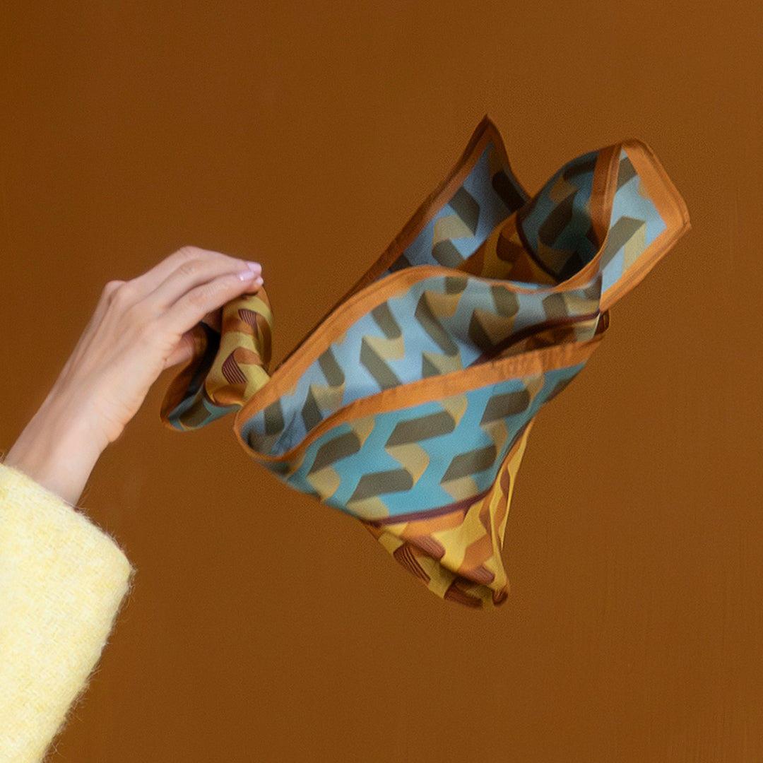 Folded Ribbon Scarf - Teklan x Hums